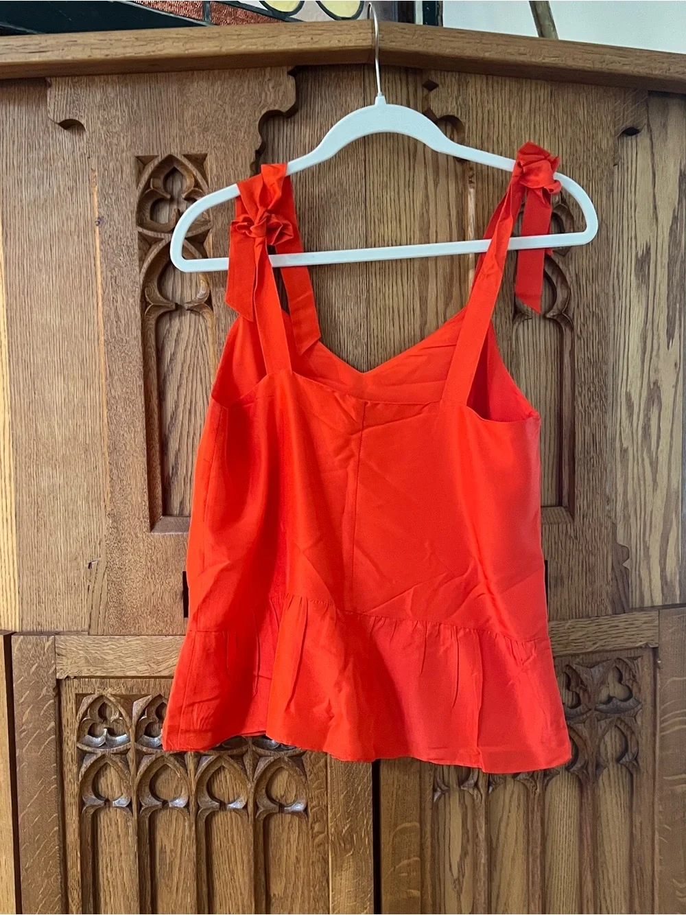 J. Crew Red Tie-Shoulder Camisole